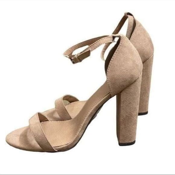 3/$20 ASOS Beige Suede Heels with Ankle Strap (Size: 7.5) - Picture 1 of 10